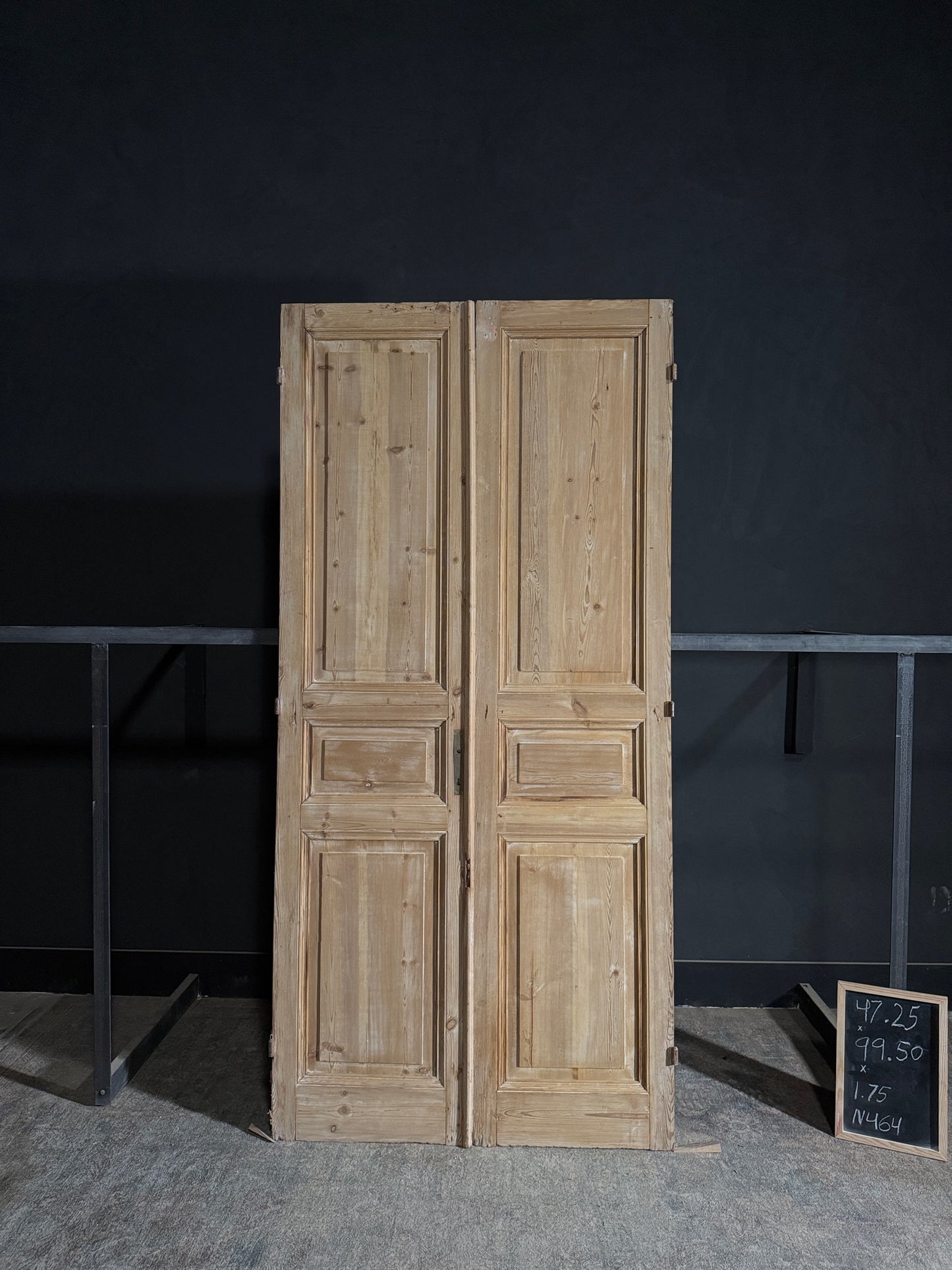 Antique 3 Panel Solid Double Doors - 47.25x99.5 - N464