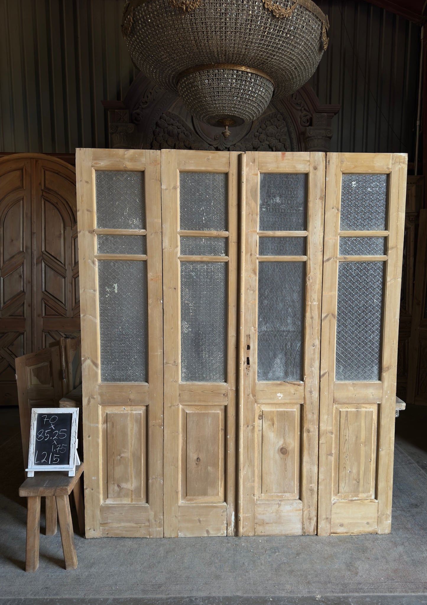 Antique Bi-Fold French Glass Doors - 70x85.25 - L215