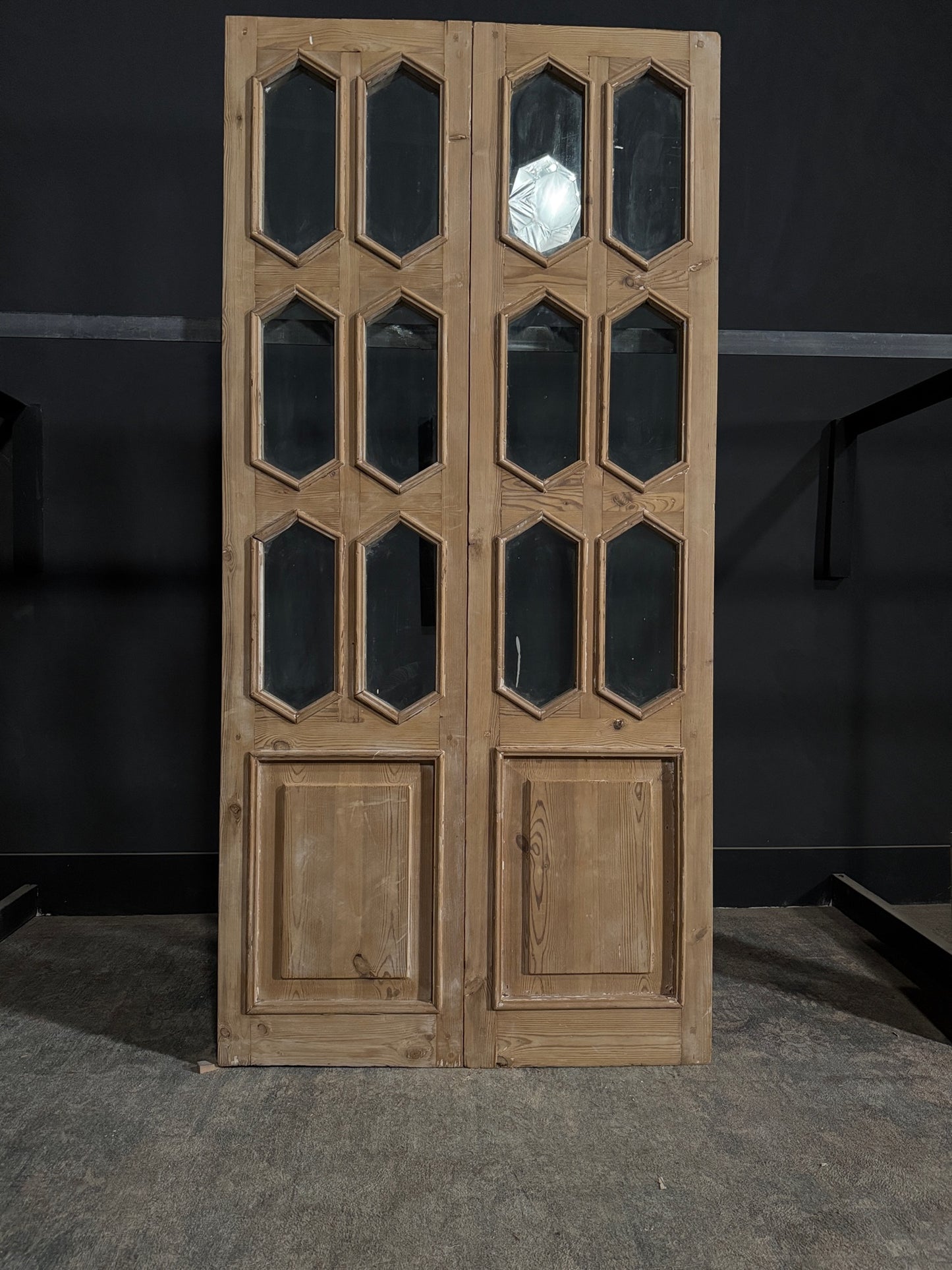 Antique Glass 6 Lite French Doors - 39.5x82.75 - N310