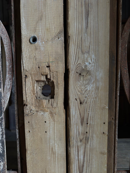 Antique Carved 2 Lite French Doors - 42.5x92.5 - L549