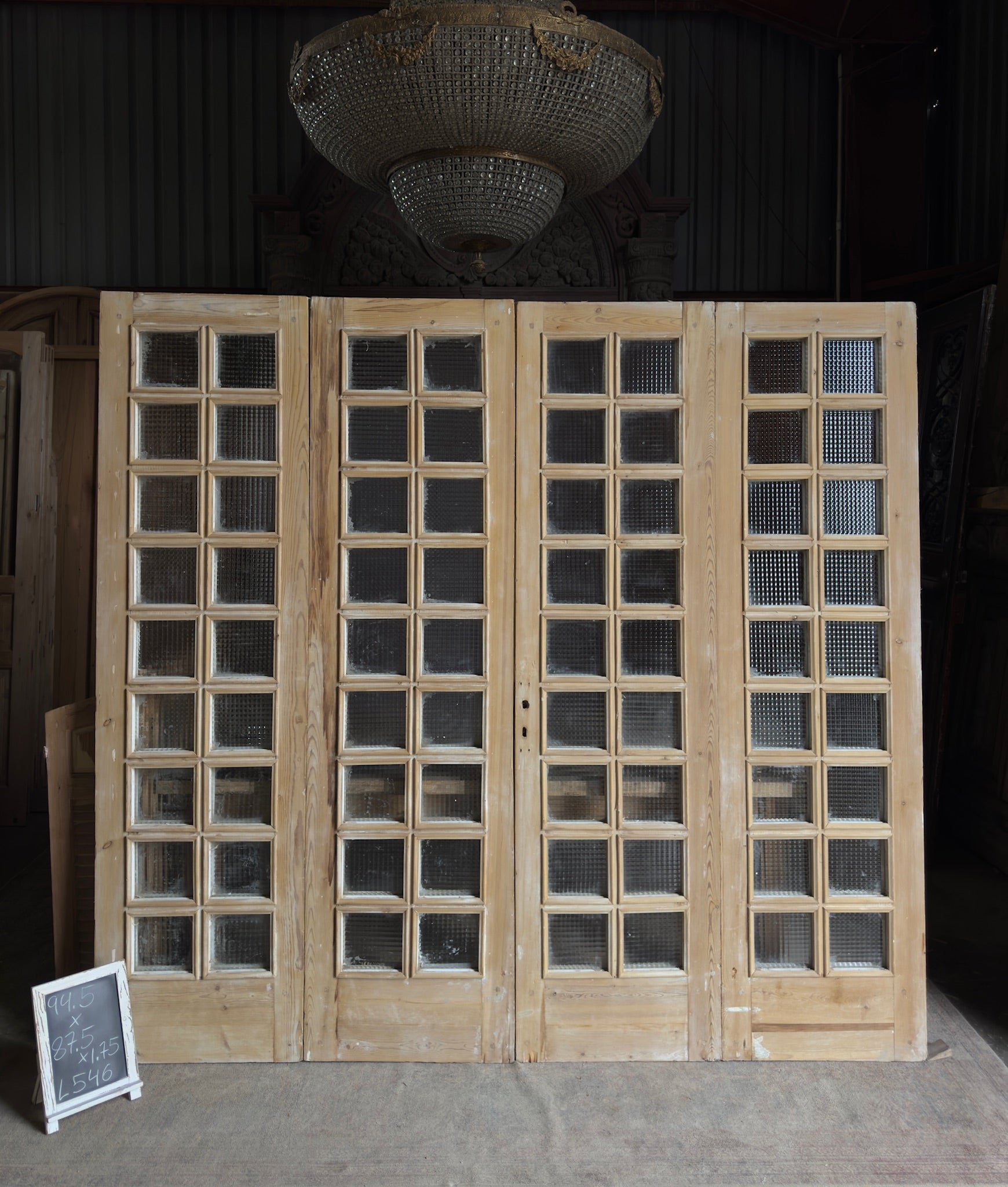 Antique Obscured Glass 80 Lite Bi-Fold Doors - 87.5x99.5 - L546