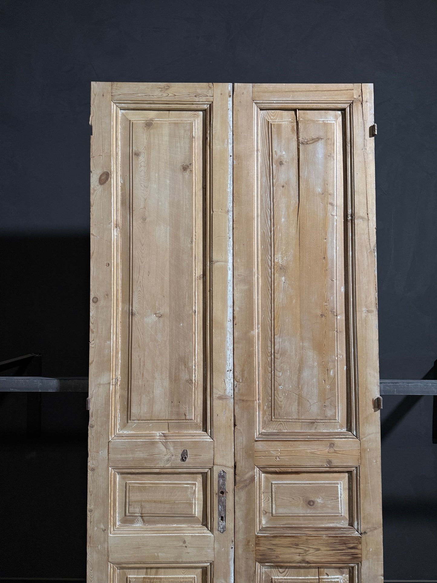 Antique 3 Panel Solid Double Doors - 43.5x105 - N243
