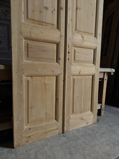 3 Panel Antique Solid French Doors - 44.25x100.25 J415