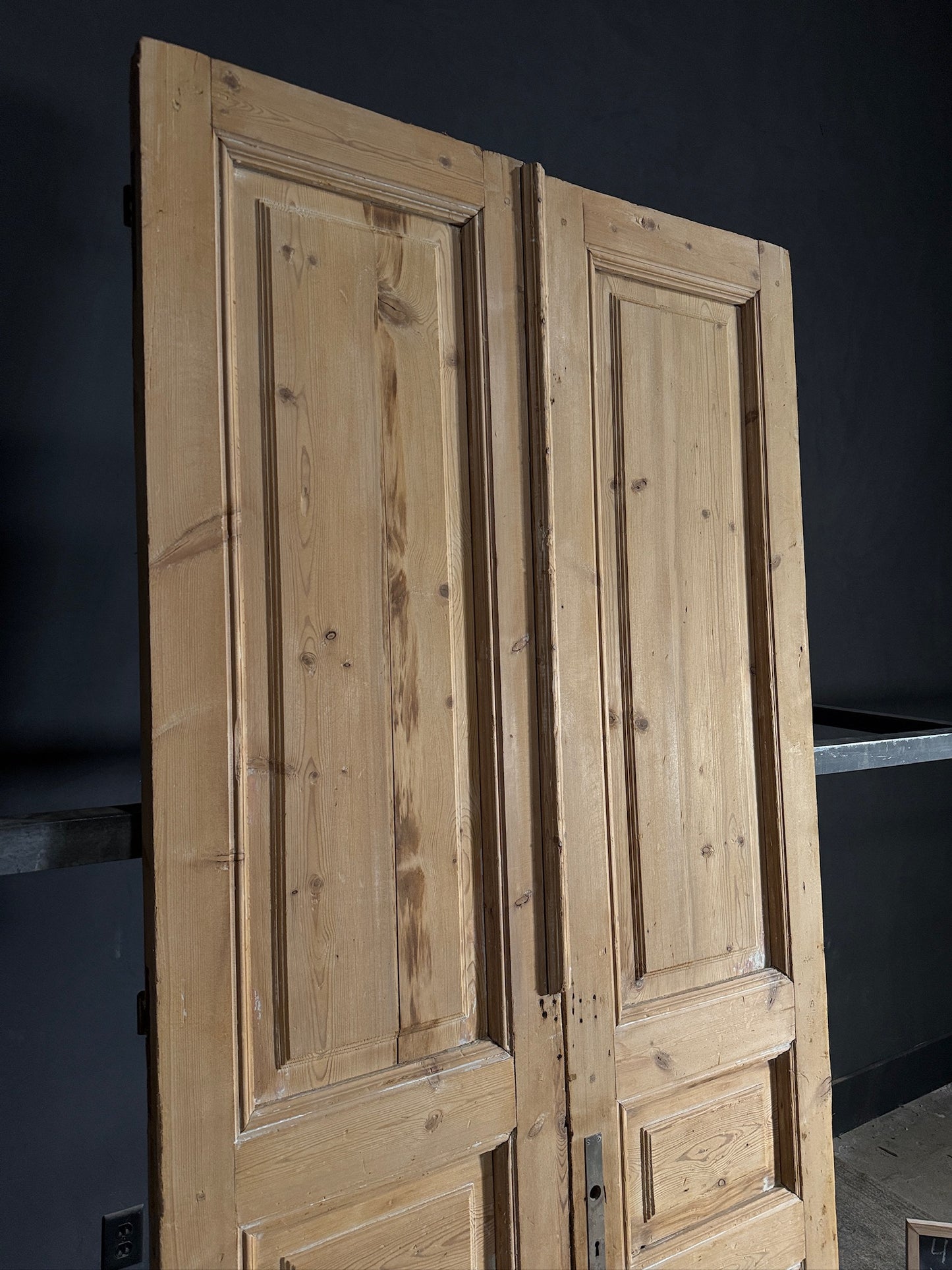 Antique 3 Panel Solid Double Doors - 41.75x93.5 - N604