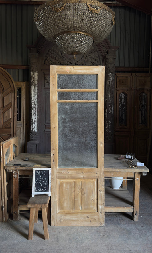 Antique Obscured Glass 2 Lite French Door - 28.75x85.25 - L605