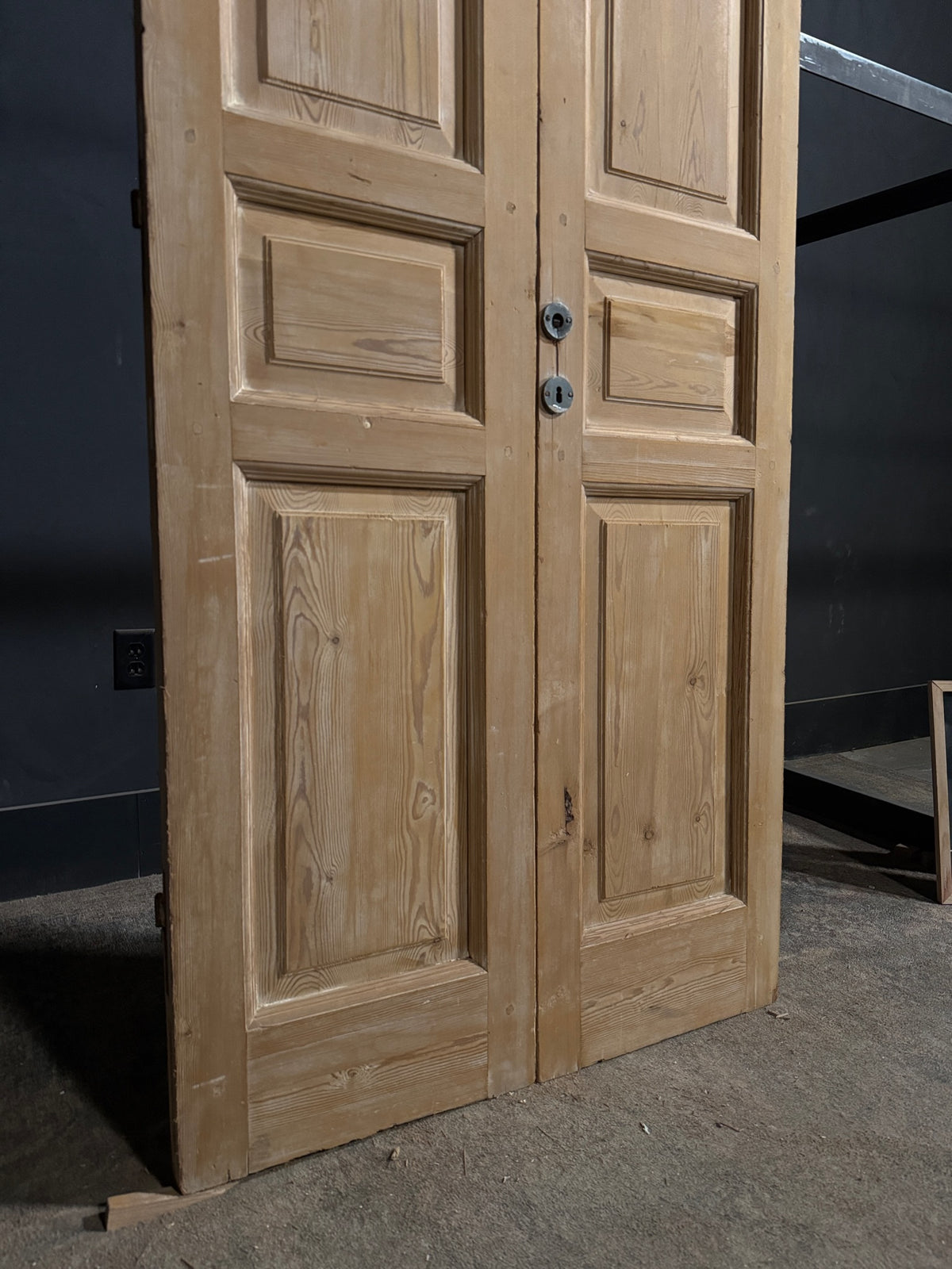 Antique 3 Panel Solid Double Doors - 36.75x88 - N682