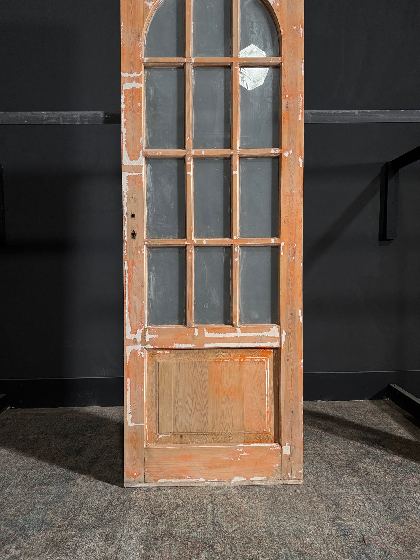 Antique Glass 12 Lite Arched Single Door - 28.5x84 - N80