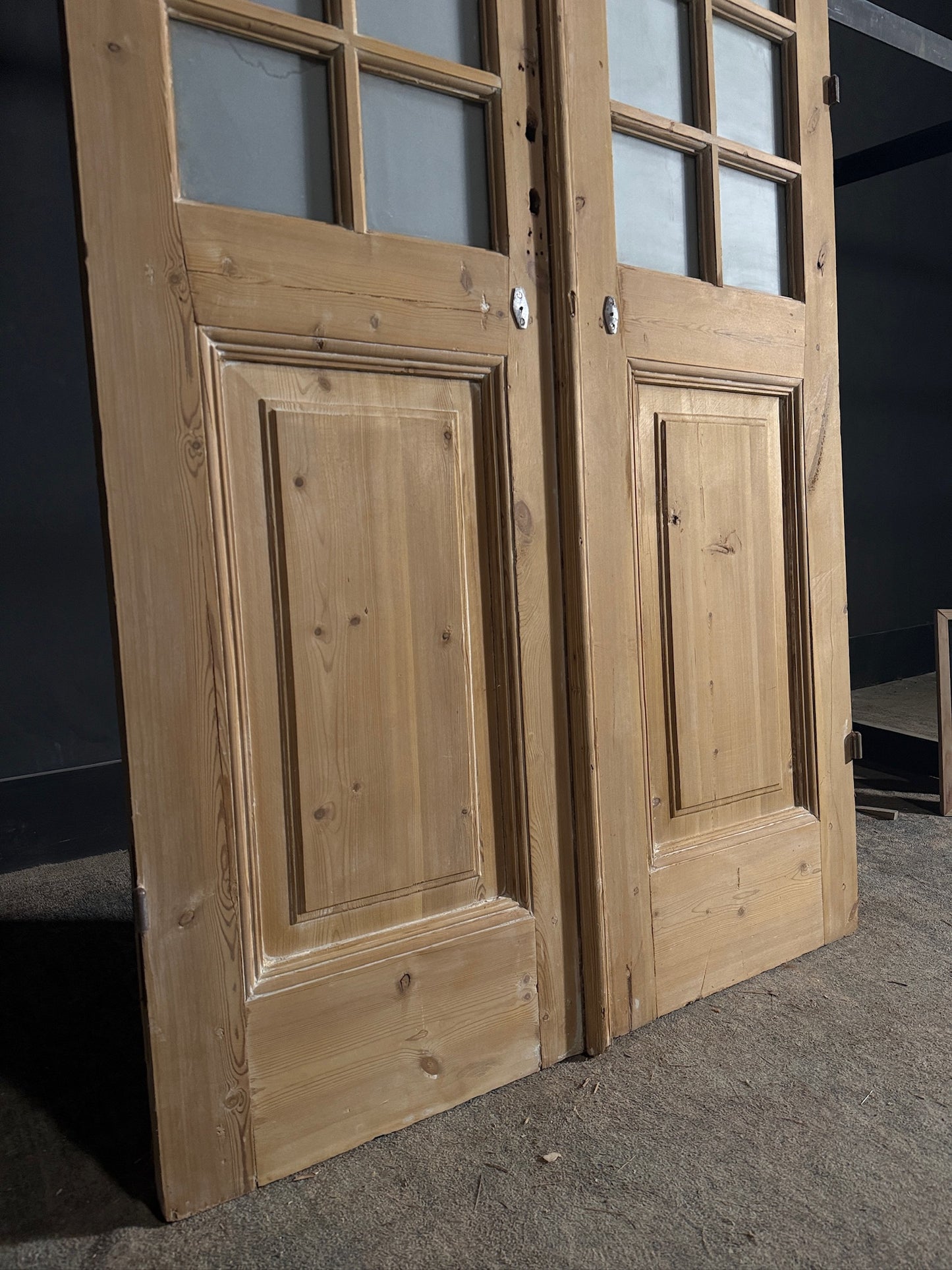 Antique Obscured Glass 14 Lite French Doors - 43.25x98 - N575