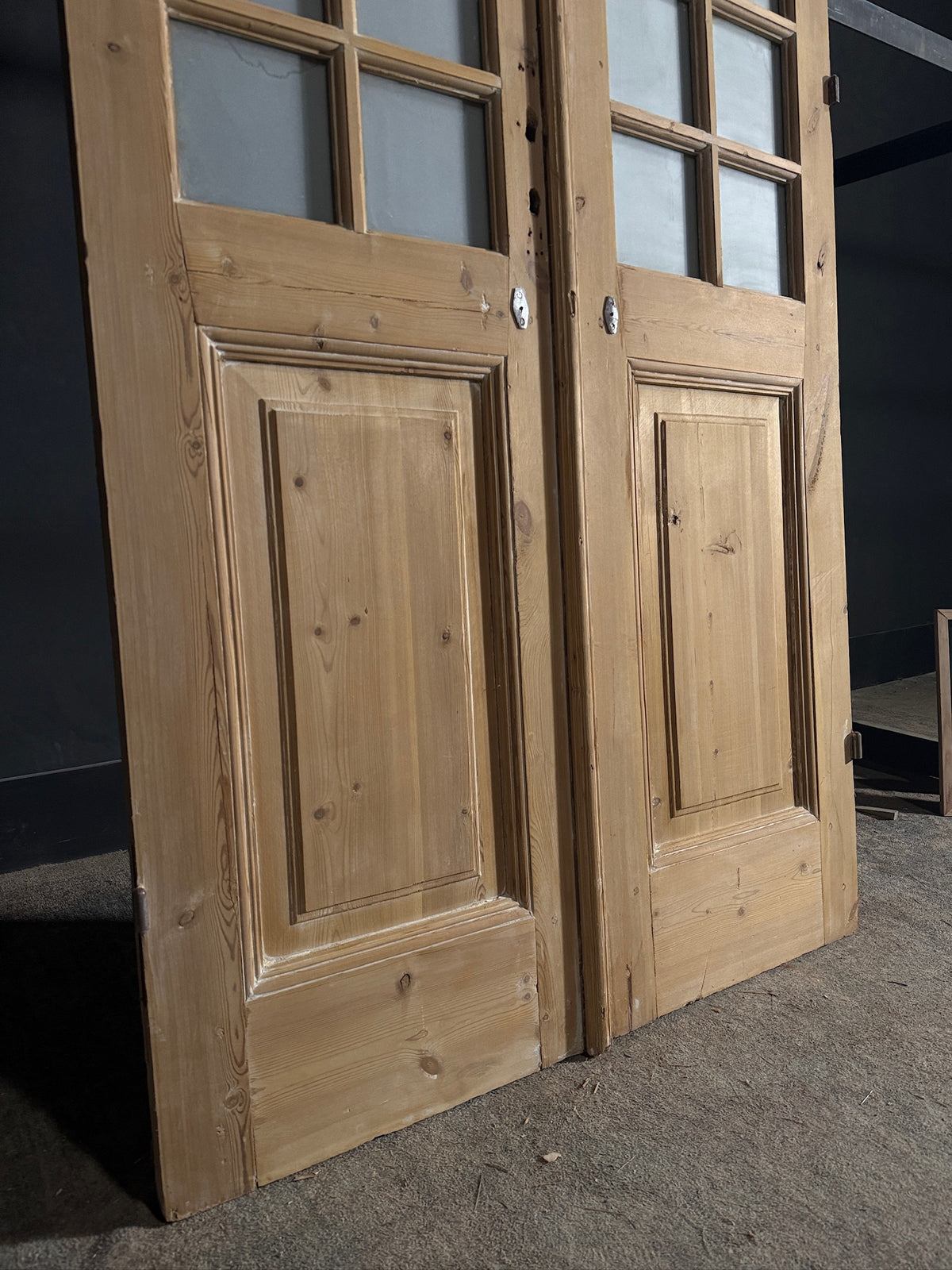 Antique Obscured Glass 14 Lite French Doors - 43.25x98 - N575
