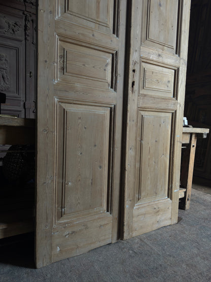 3 Panel Antique Solid French Doors - 44x101.5 K35