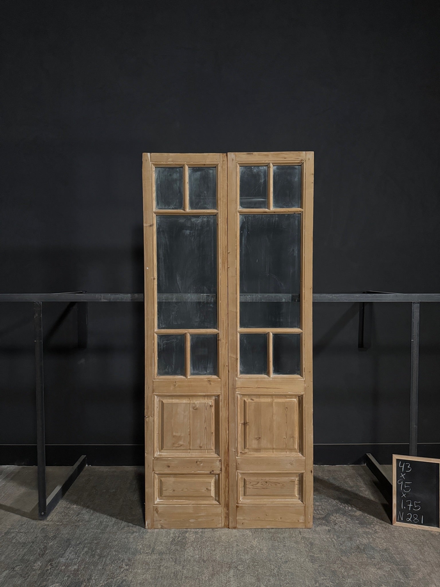 Antique Glass 5 Lite French Doors - 43x95 - N281