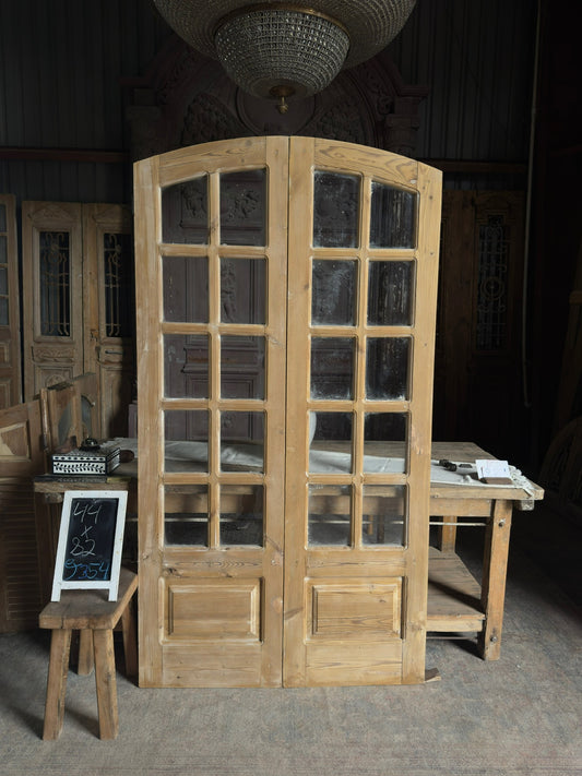 Arched Antique French Glass Doors - 44x82 J354