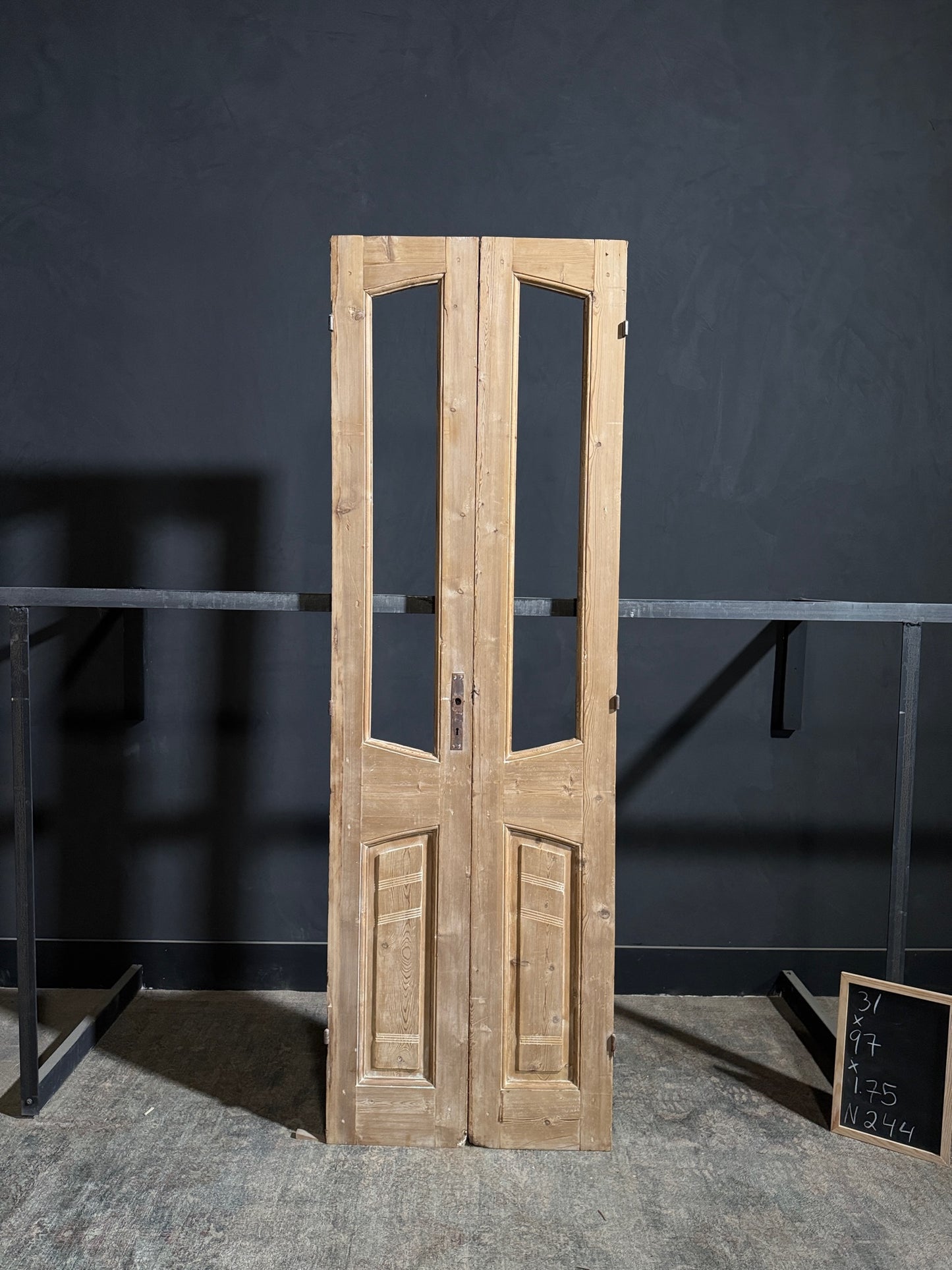 Antique Fluted 1 Lite French Doors - 31x97 - N244