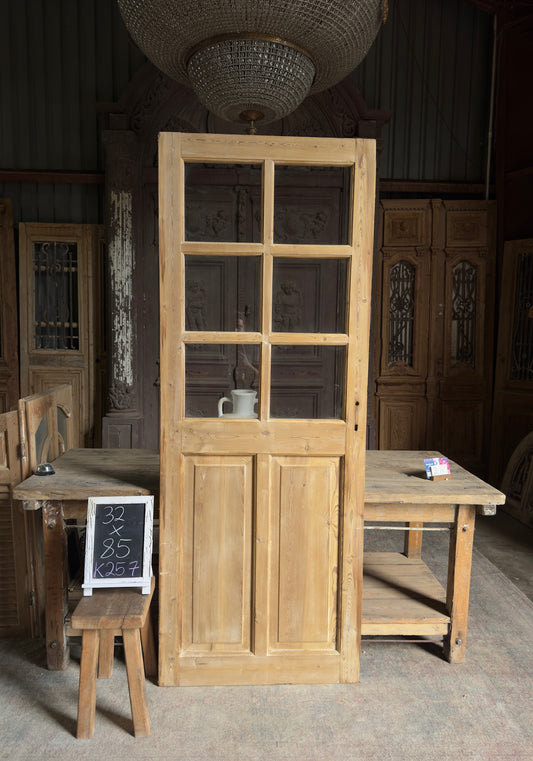 6 Lite Antique Glass Single Door - 32x85 K257
