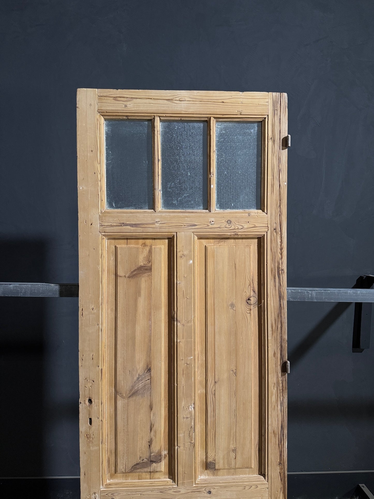 Antique Obscured Glass 3 Lite Single Door - 32.5x90 - N165