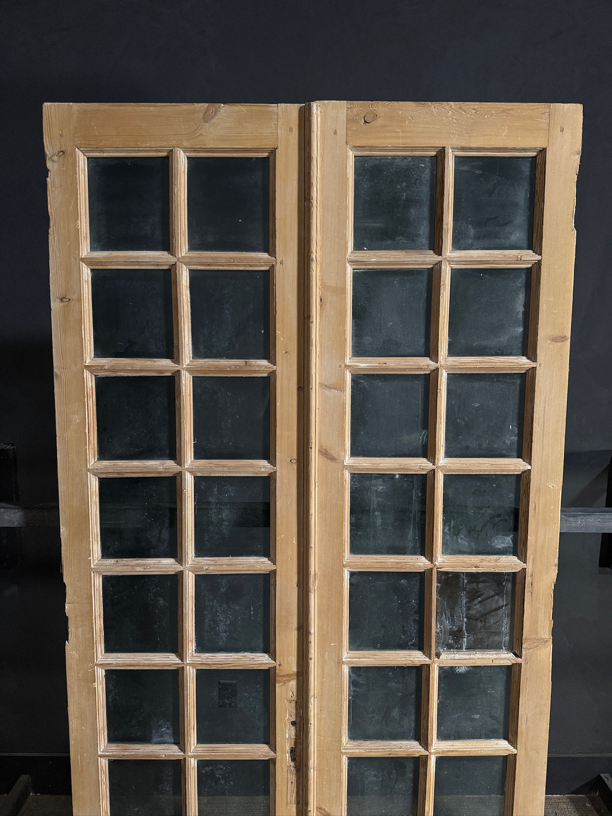 Antique Glass 14 Lite French Doors - 47.25x96.5 - N671