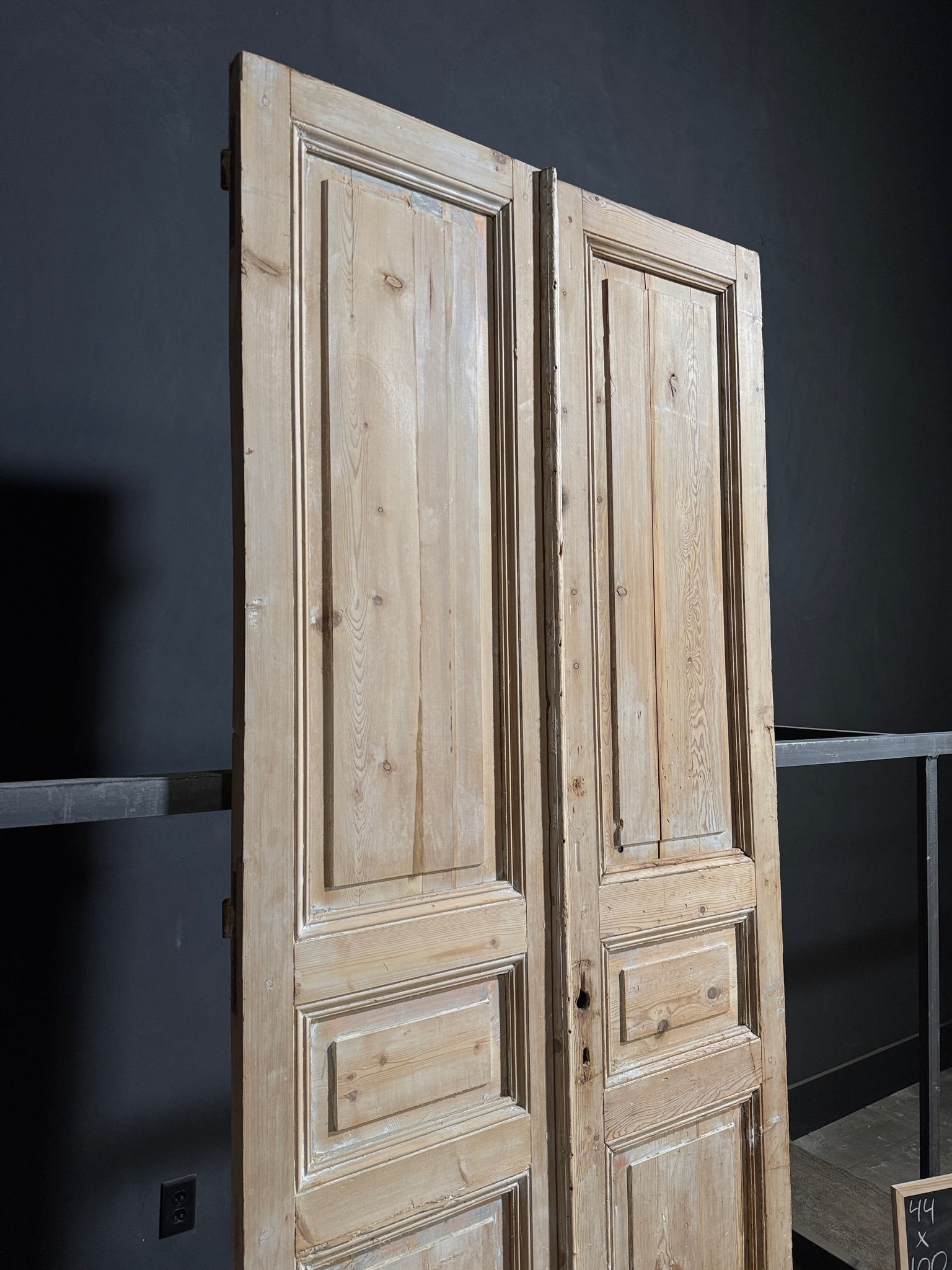 Antique 3 Panel Solid Double Doors - 44x100 - N183