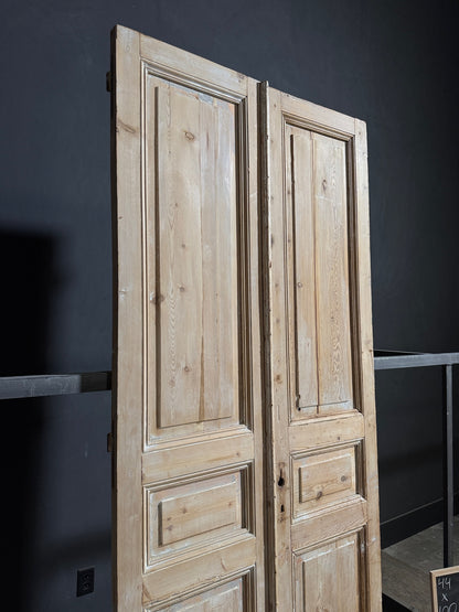 Antique 3 Panel Solid Double Doors - 44x100 - N183