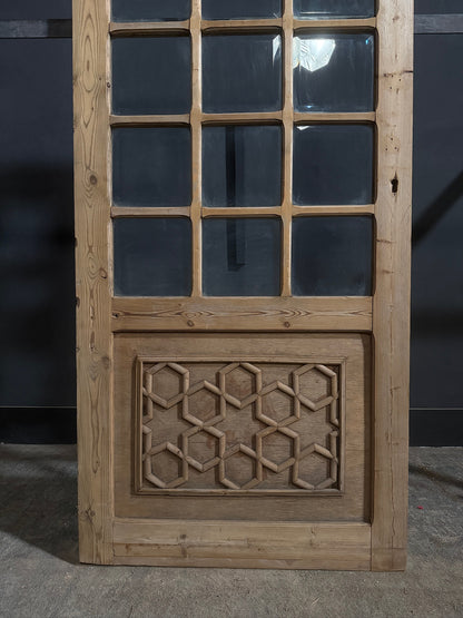 Antique Clear Glass Geometric Panel Entry Door - 35.5x80.5 - N771