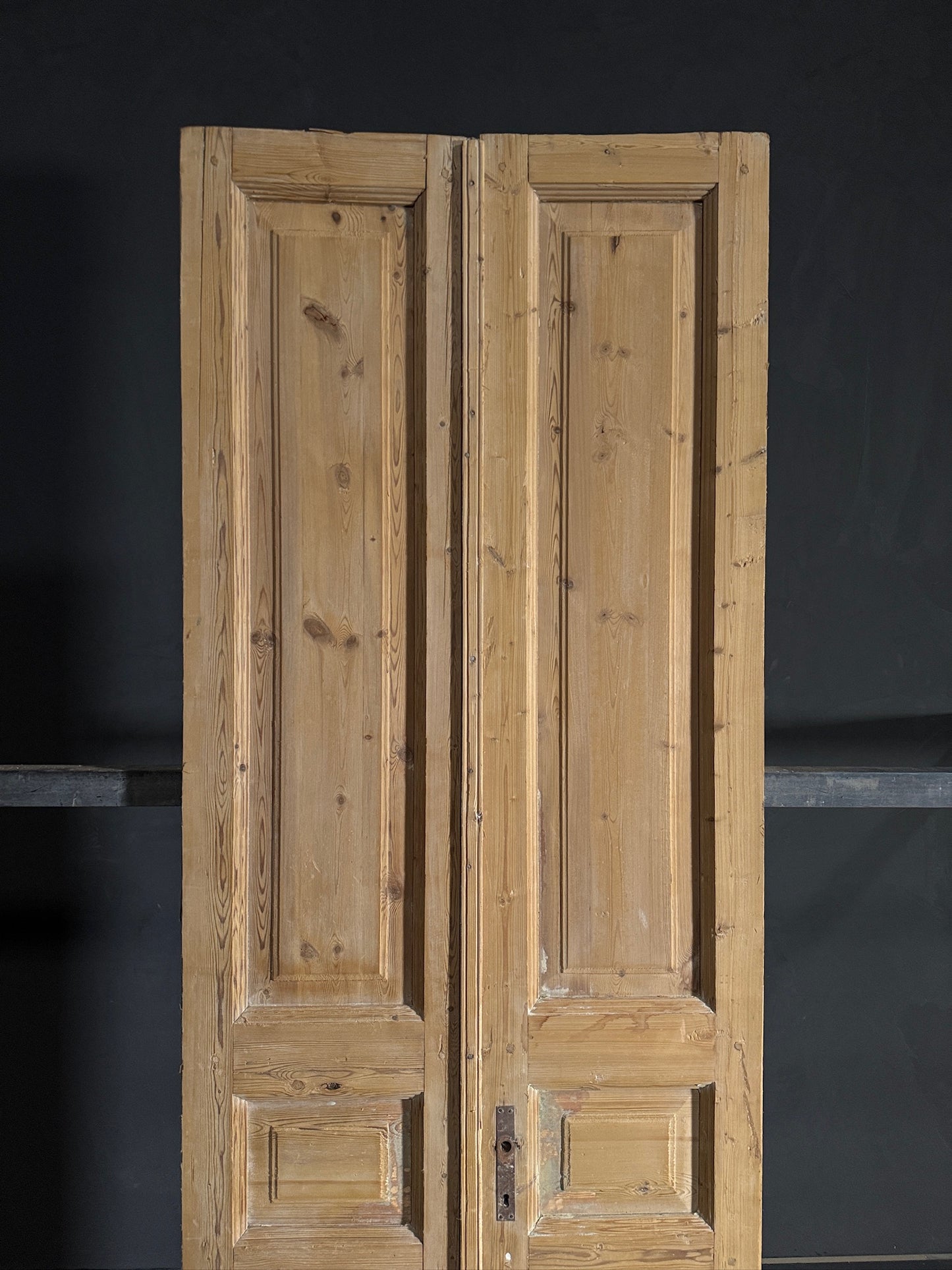 Antique 3 Panel Solid Double Doors - 31.75x94 - N590