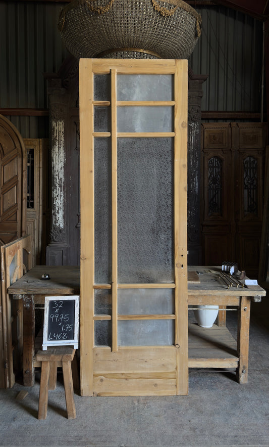 10 Lite Unique Antique Glass Single Door - 32x99.75 - L468