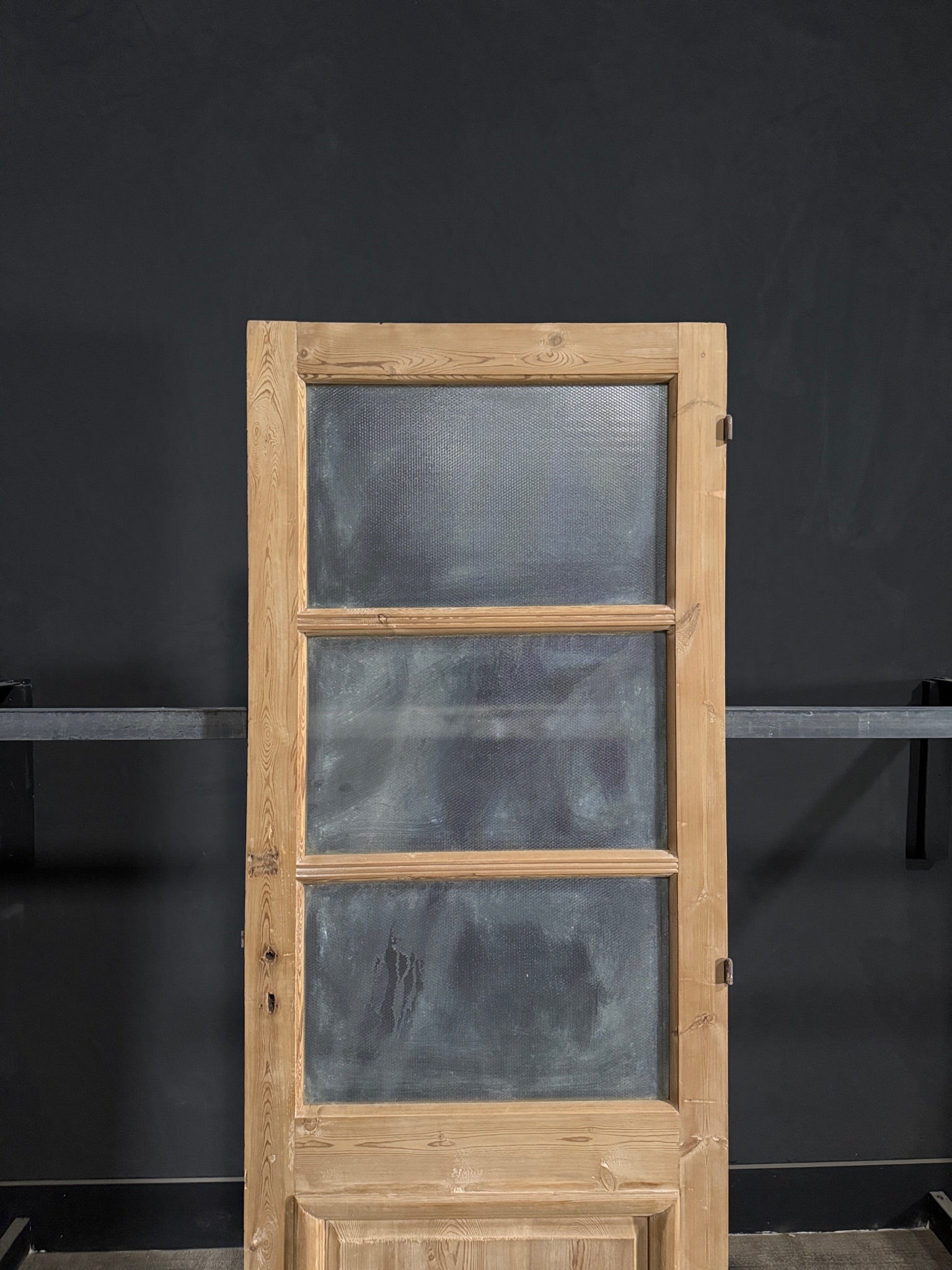 Antique Obscured Glass 3 Lite Single Door - 31.75x85.75 - N358