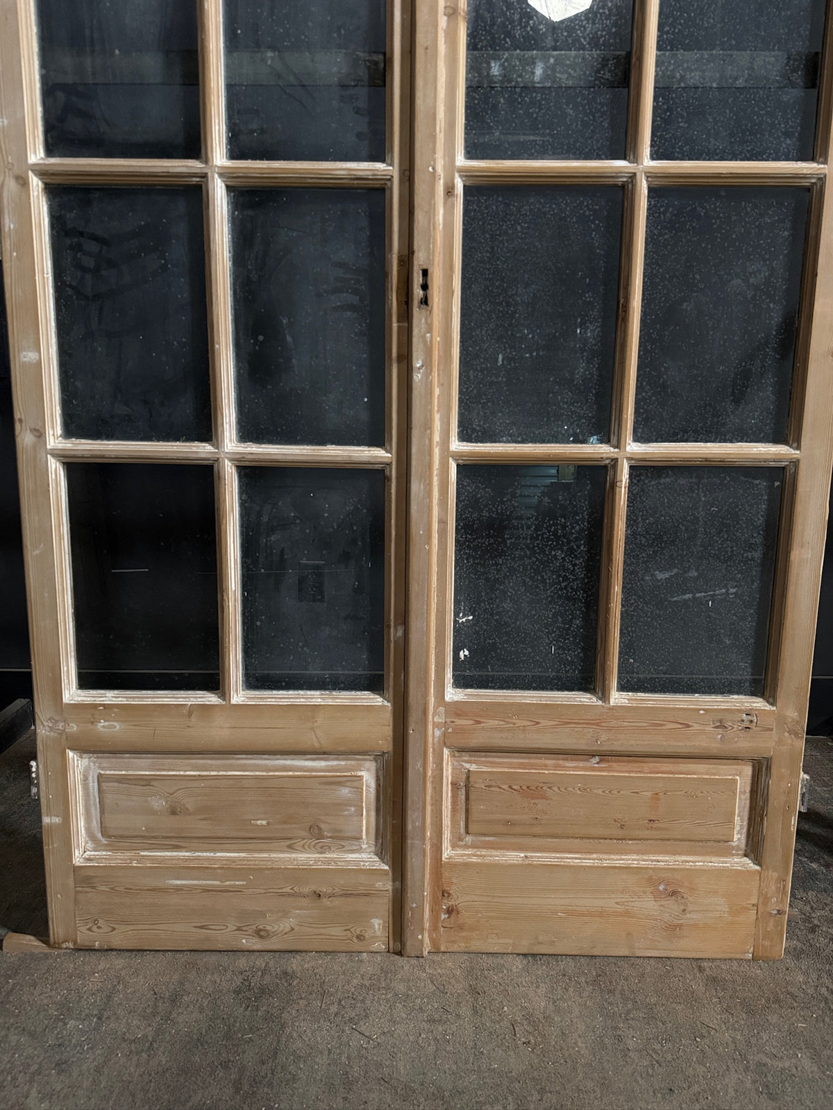 Antique Glass 8 Lite French Doors - 52.25x88 - N678