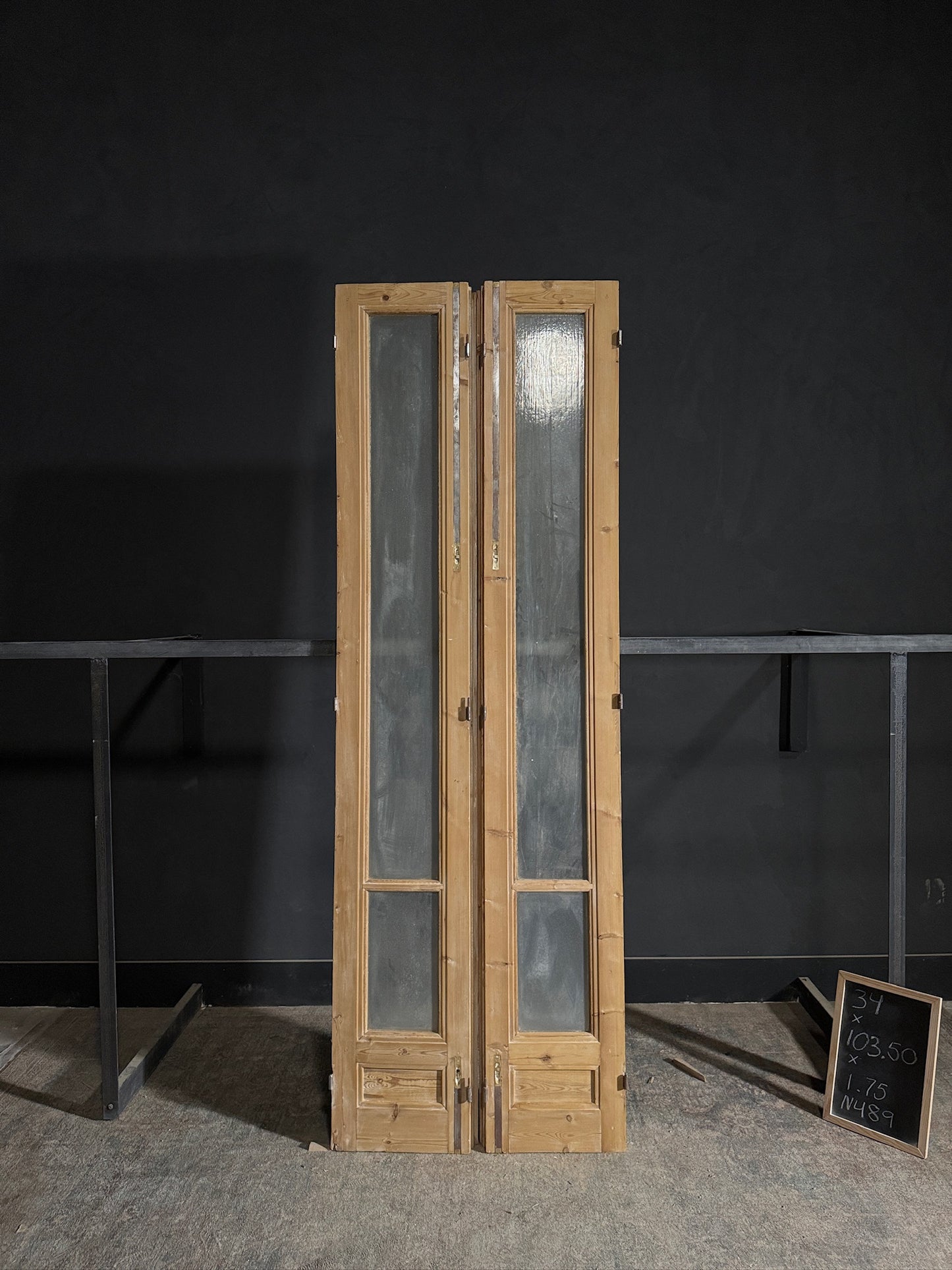 Antique Obscured Glass 1 Lite French Doors - 34x103.5 - N489