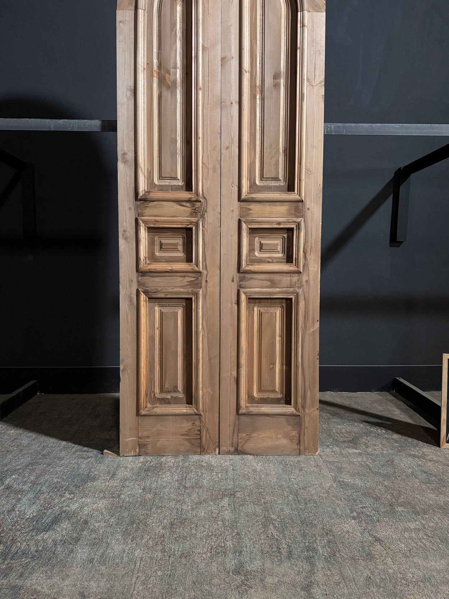 Handcrafted 3 Panel Arched Double Doors - 36x96 - N192