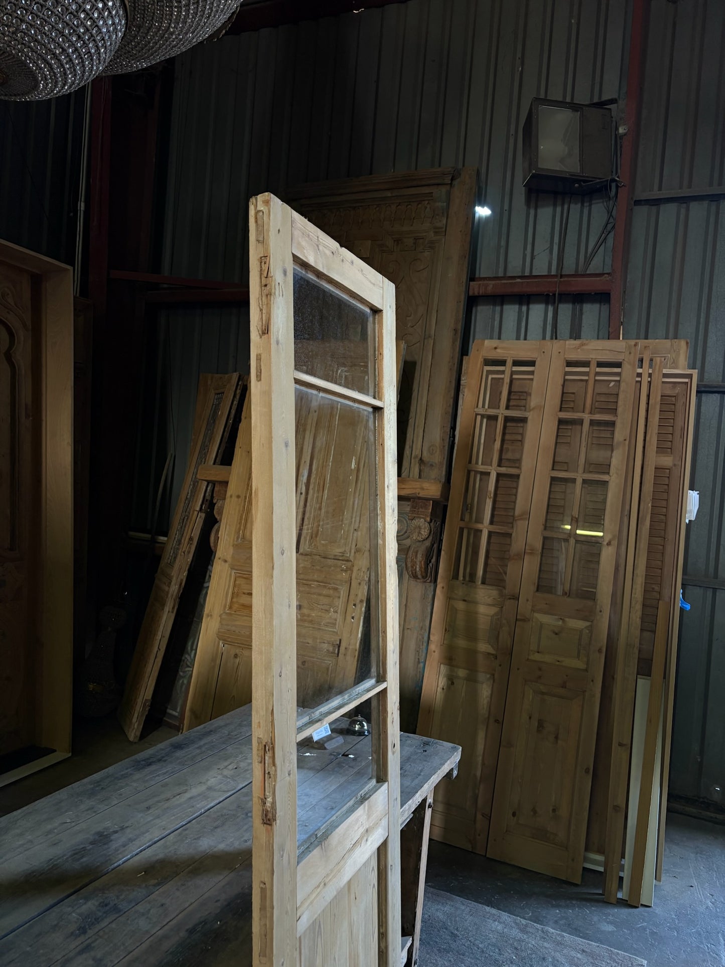 Single Antique Glass Door - 24x84.5 - L64