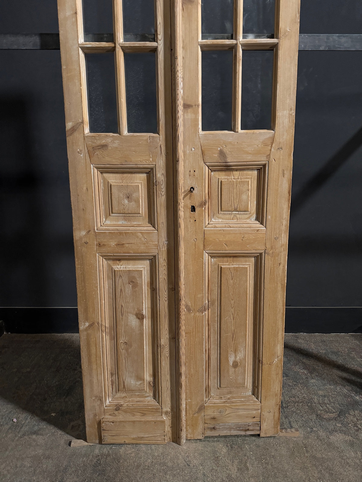 Antique Glass 3 Lite French Doors - 30.5x84 - N690