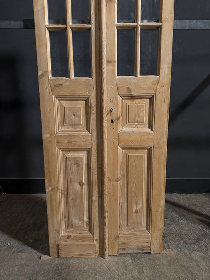 Antique Glass 3 Lite French Doors - 30.5x84 - N690