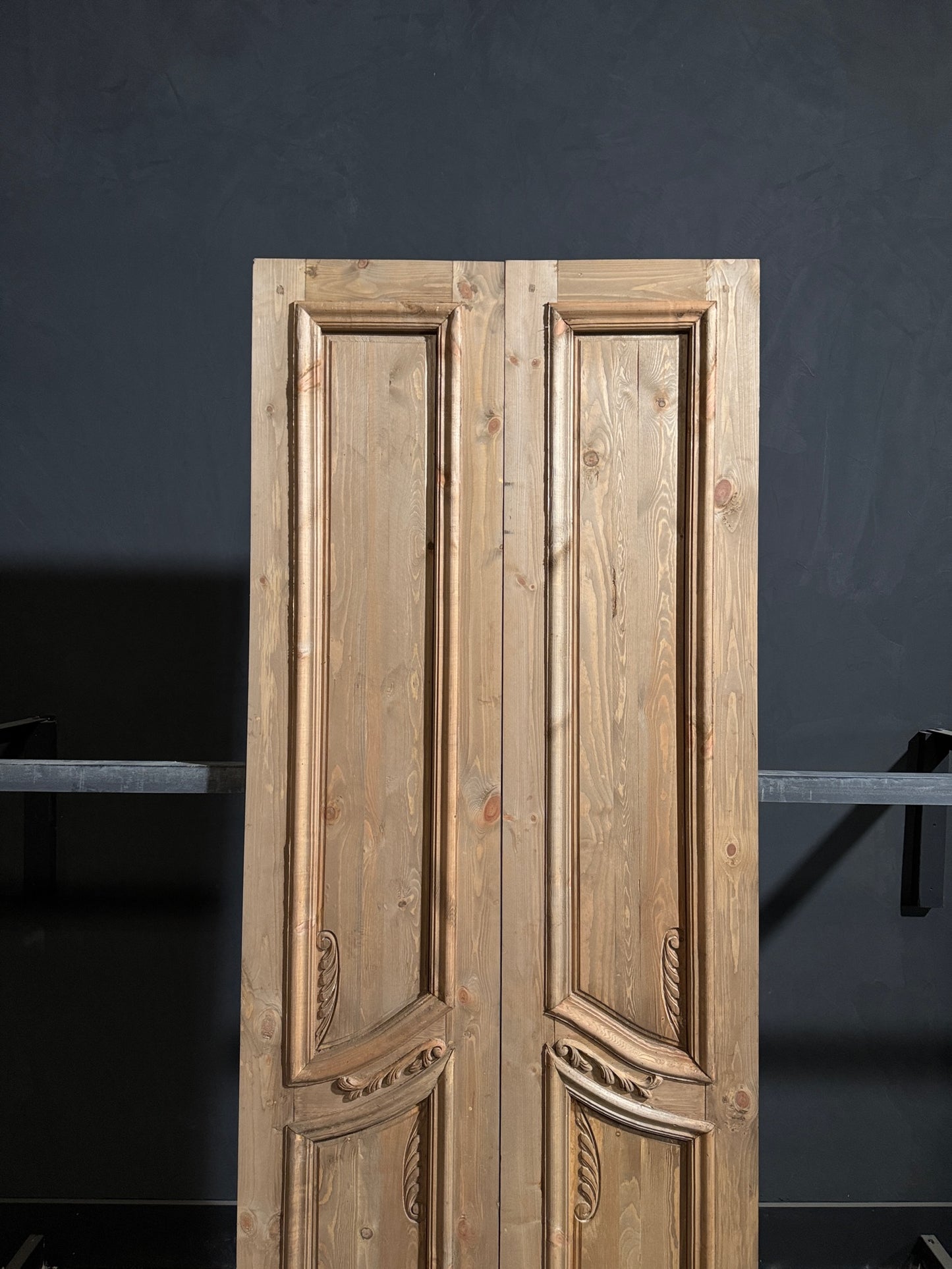 Handcrafted 2 Panel Carved Solid French Doors - 36x96 - N216