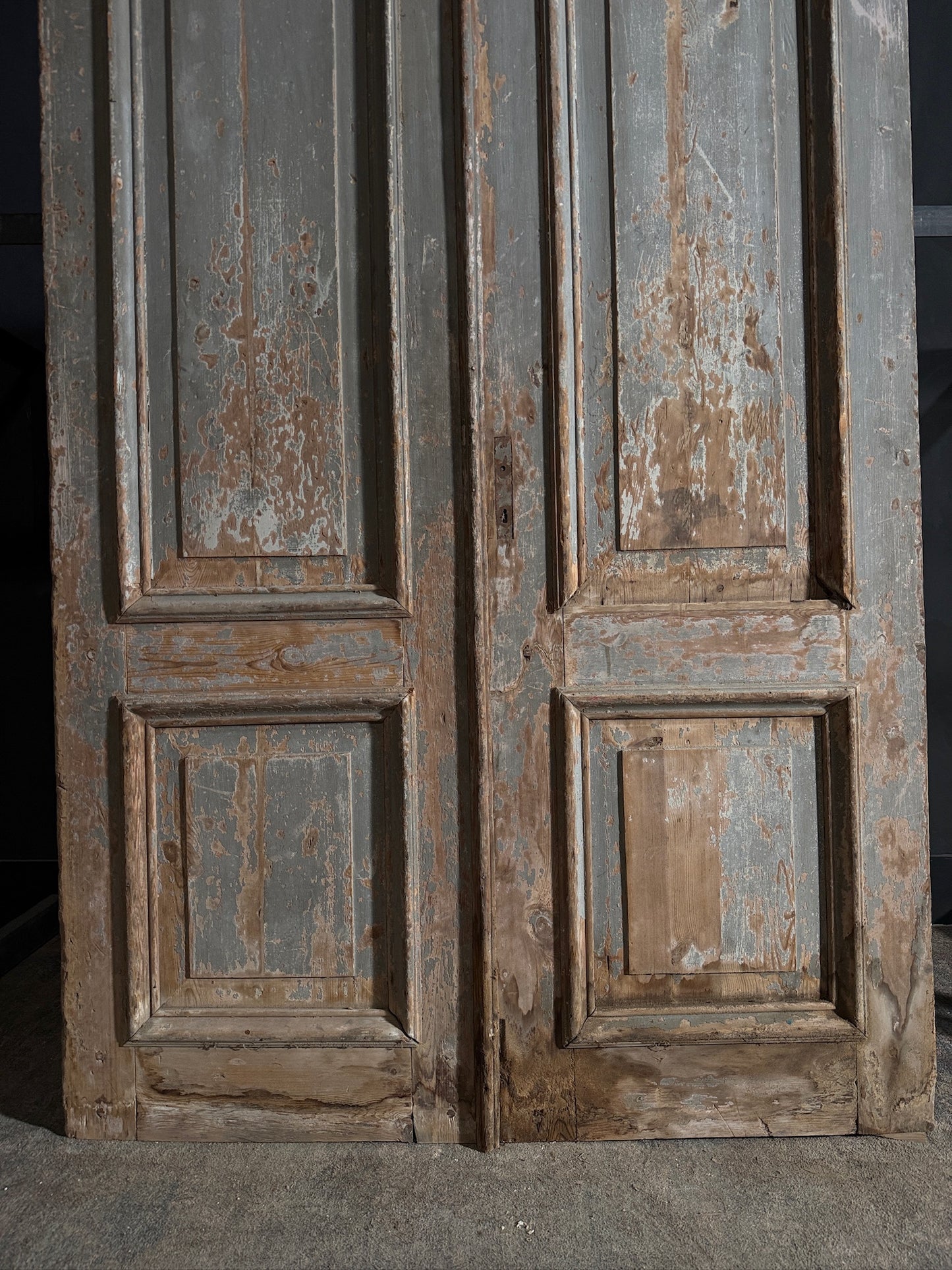 Antique 2 Panel Solid Double Doors - 55.5x87 - N645