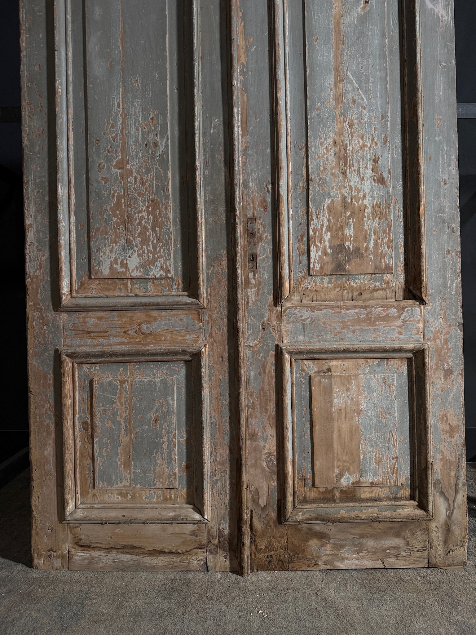 Antique 2 Panel Solid Double Doors - 55.5x87 - N645