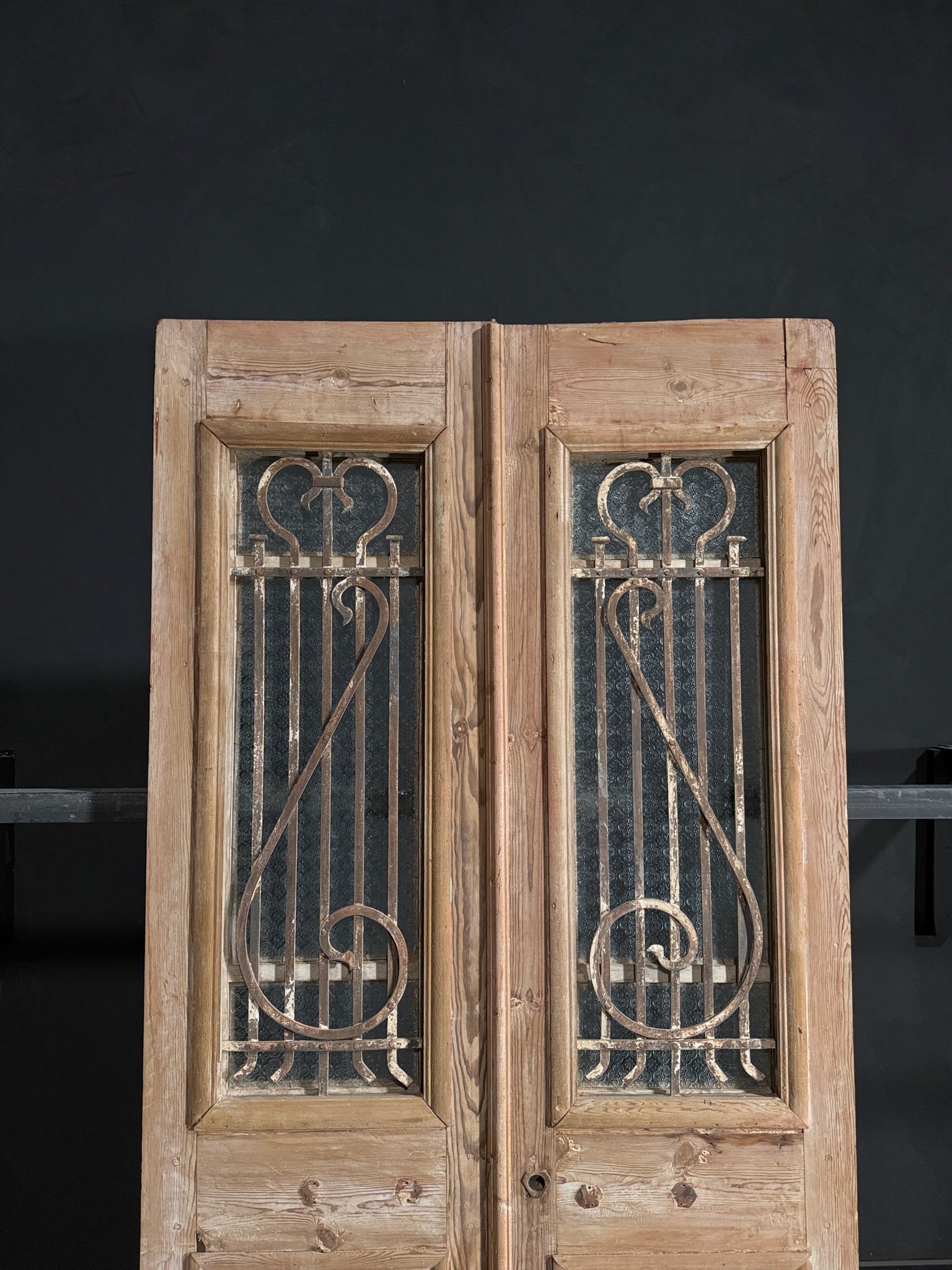 Antique Iron French Doors - 44x90.5 - N109