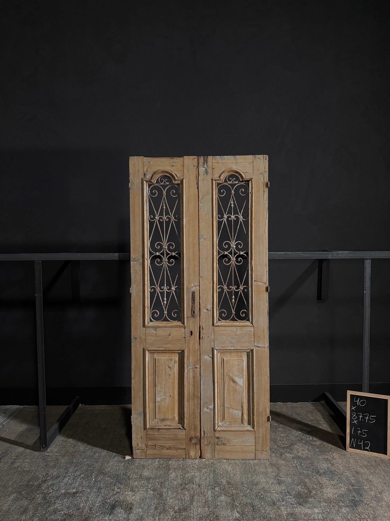 Antique Iron French Doors - 40x87.75 - N42