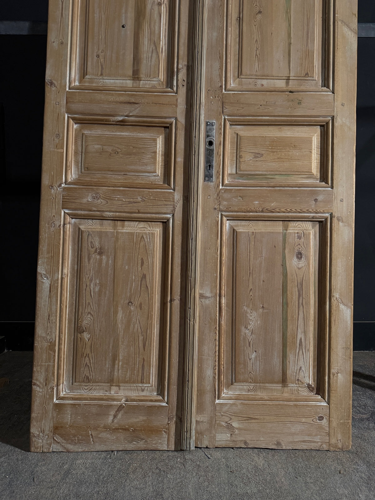 Antique 3 Panel Solid Double Doors - 43x96.25 - N536