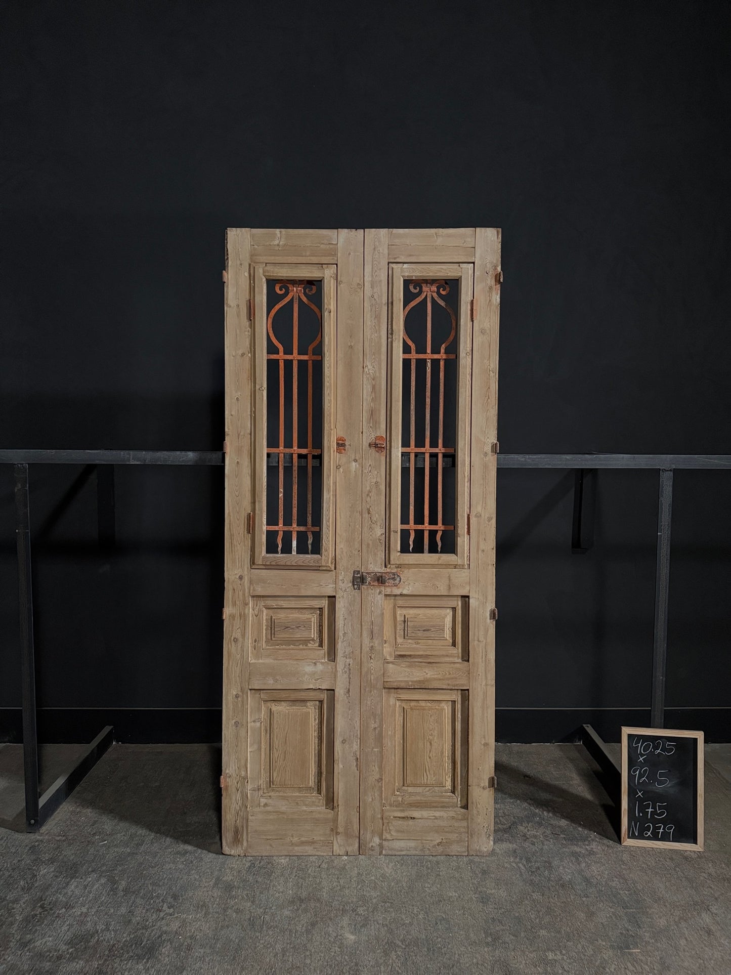 Antique Iron French Doors - 40.25x92.5 - N279