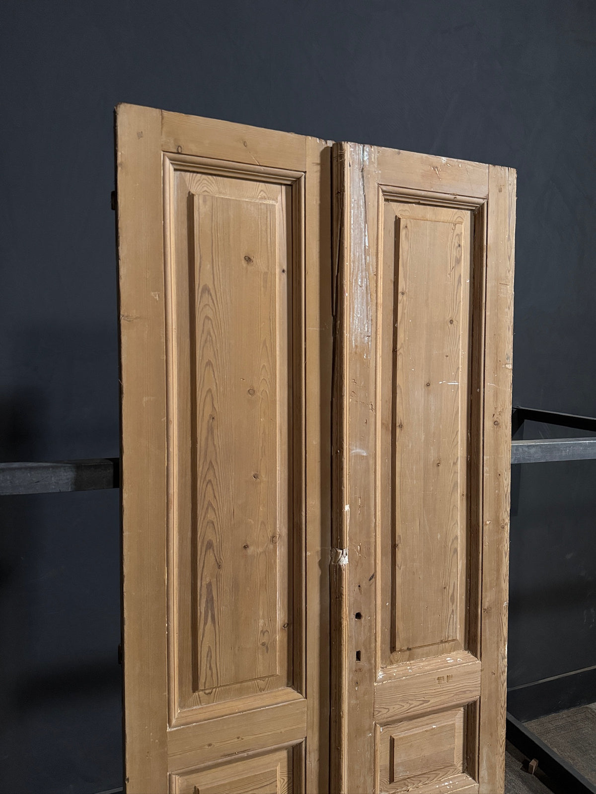 Antique 3 Panel Solid Double Doors - 35.5x86 - N680