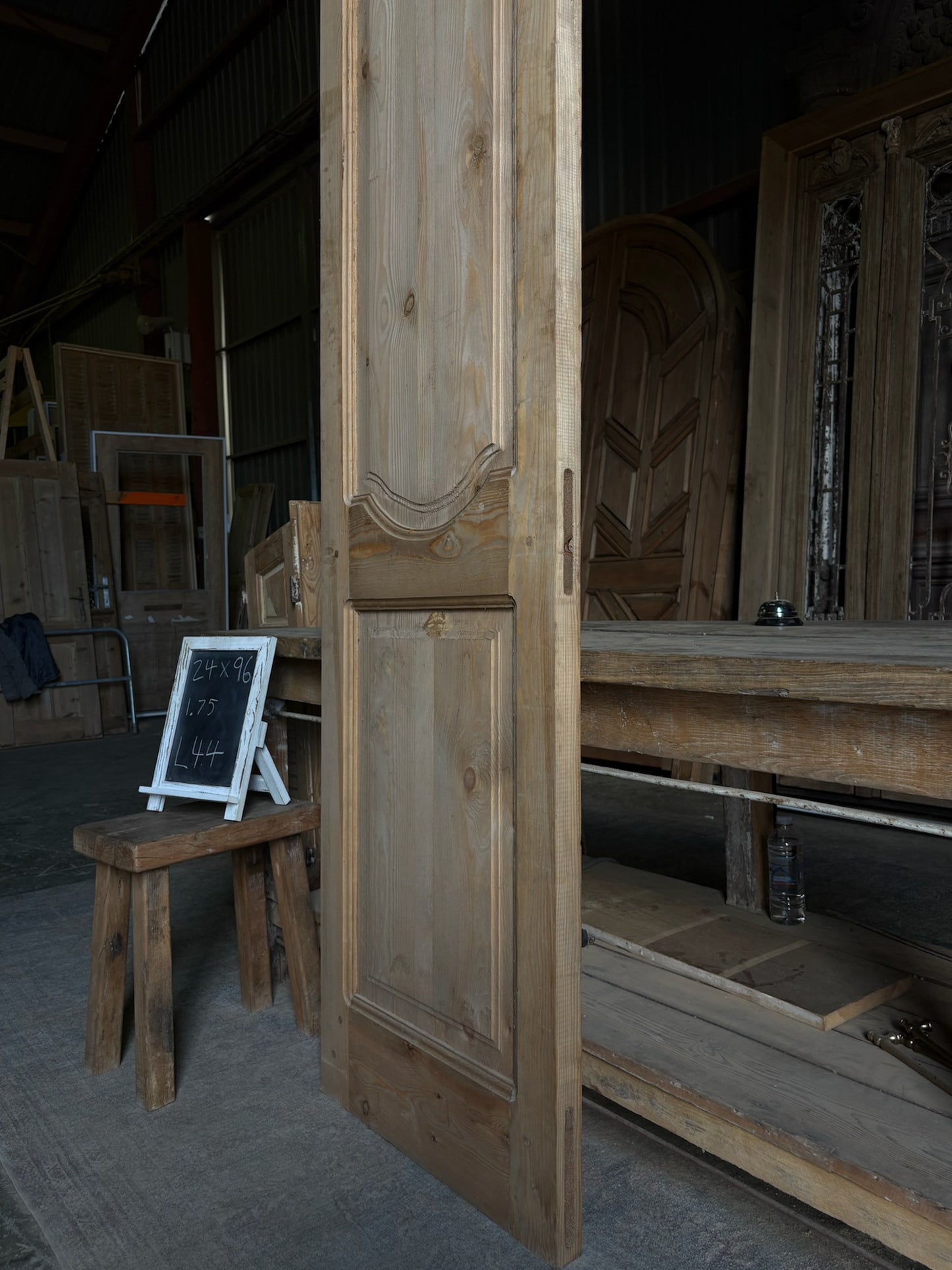 (The Helena) Handcrafted Hand carved Solid French Door - 24x96 L44