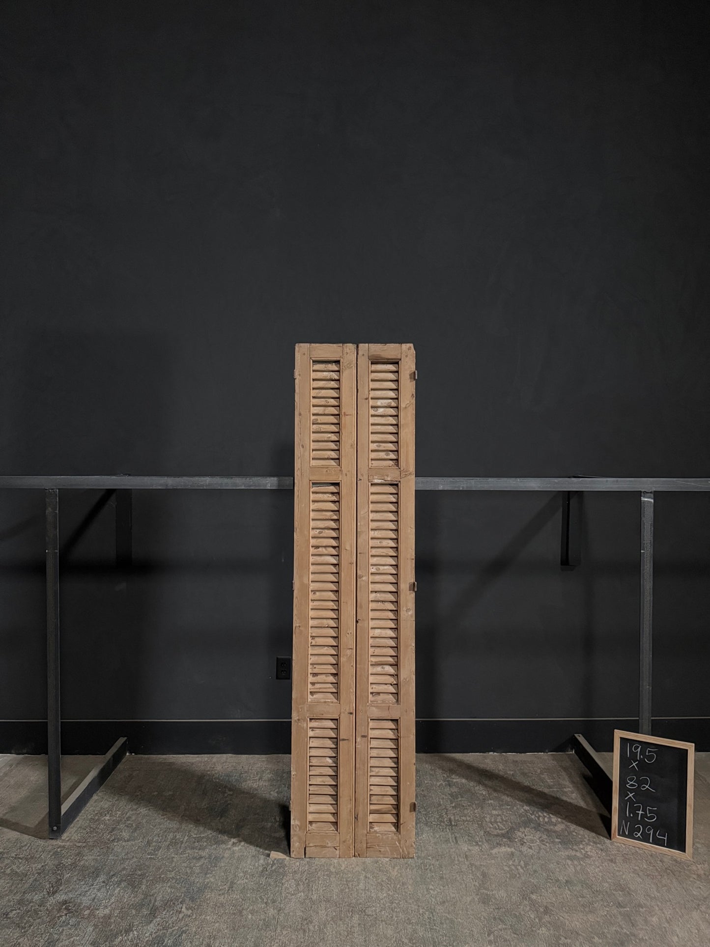 Antique Louvered Double Doors - 19.5x82 - N294