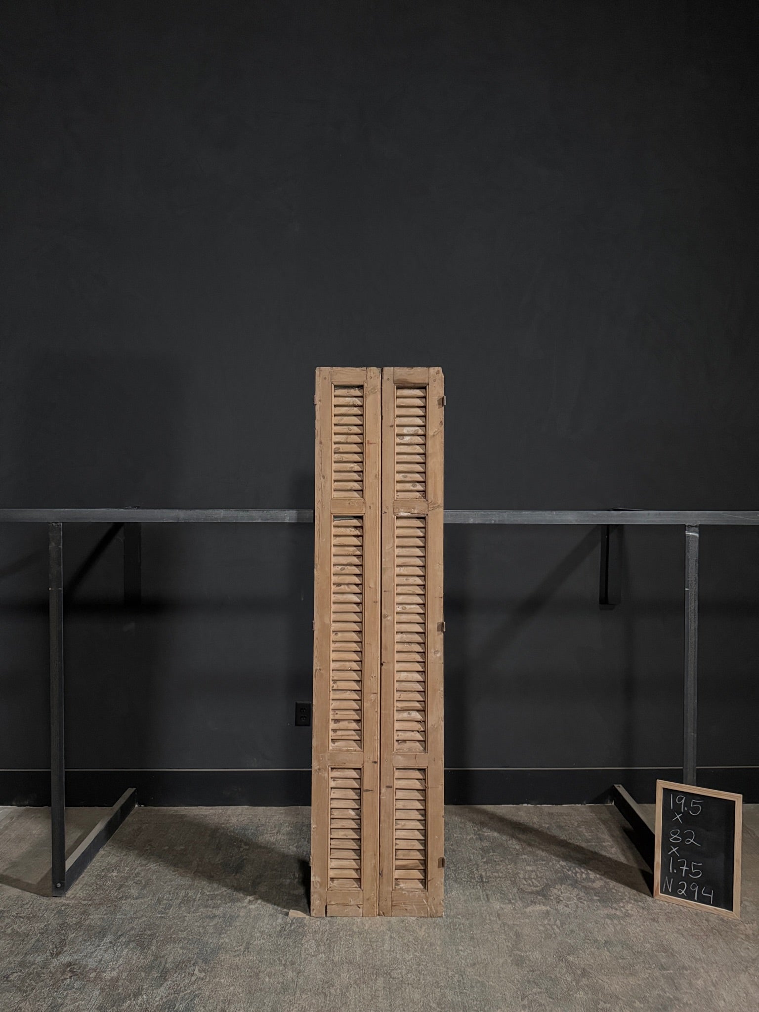 Antique Louvered Double Doors - 19.5x82 - N294