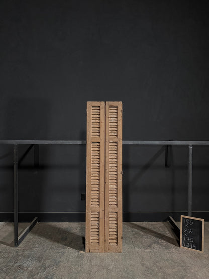 Antique Louvered Double Doors - 19.5x82 - N294