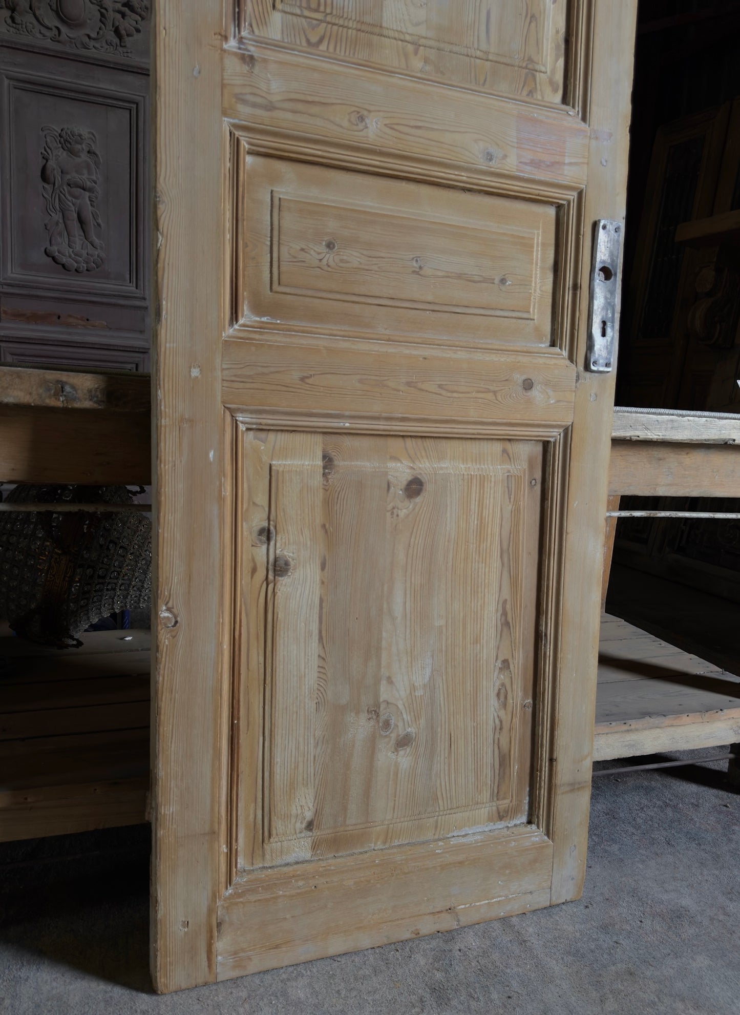 3 Panel Single Solid Antique Door - 26.5x95.5 J542