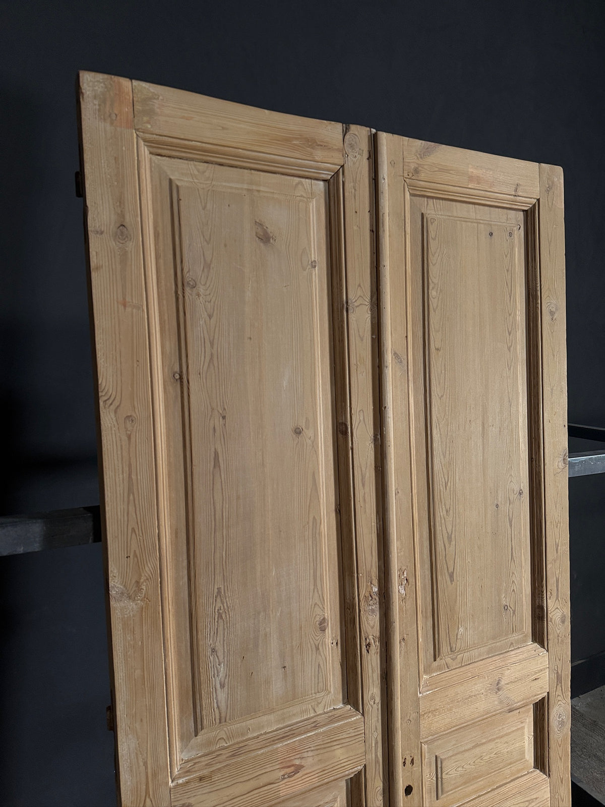 Antique 3 Panel Solid Double Doors - 42.75x88 - N578