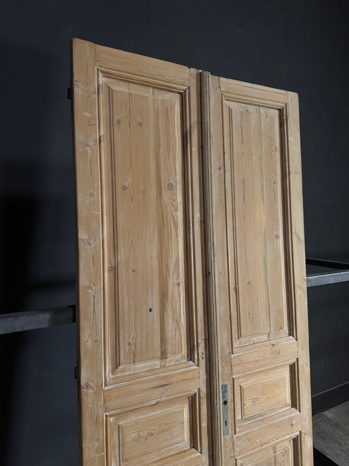 Antique 3 Panel Solid Double Doors - 43x96.25 - N536