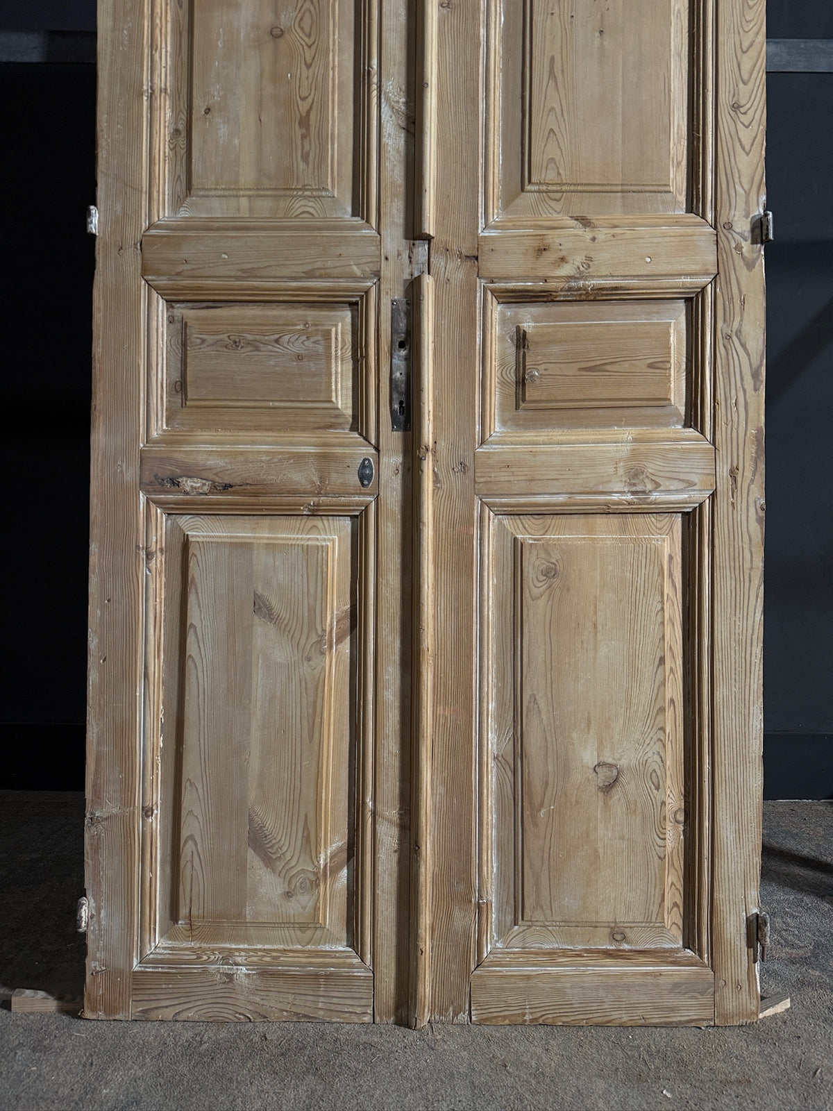 Antique 4 Panel Solid Double Doors - 39.75x97 - N619