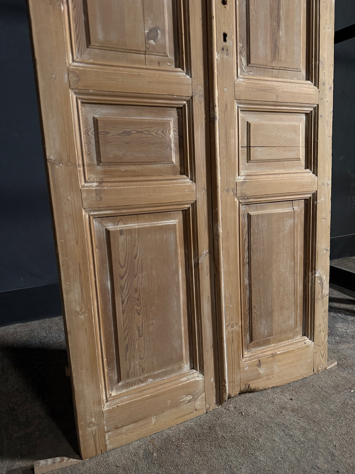 Antique 3 Panel Solid Double Doors - 36.25x92.5 - N616