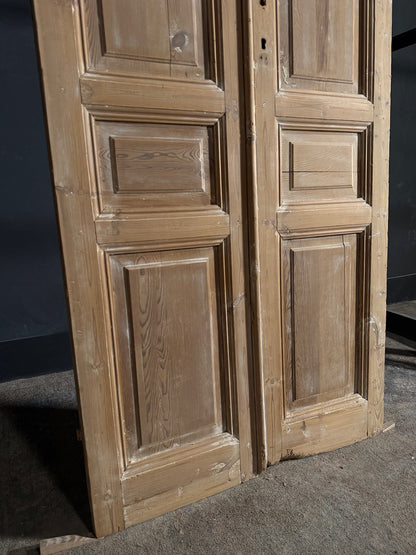Antique 3 Panel Solid Double Doors - 36.25x92.5 - N616